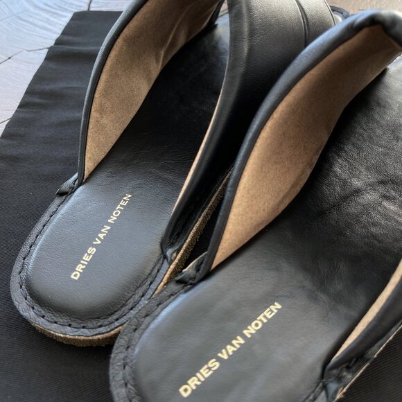 Dries Van Noten - EU41.5 Quilted Grained Leather Flat Slippers Slides SS21 - Picture 6 of 9